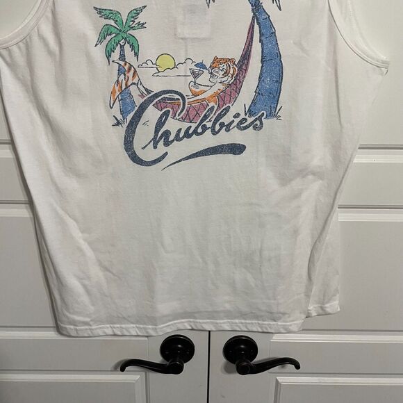 NWT Chubbies Mens Tank  Top Size XXL White *The Weekend Has Arrived* Palm Trees - Picture 5 of 8